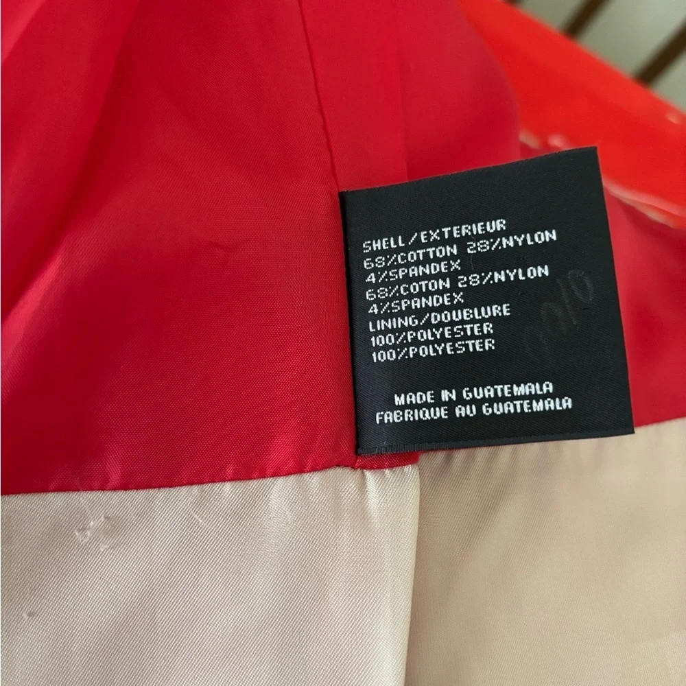 DKNY Red Funnel Neck Belted Trench Coat Pea Coat - Picture 13 of 16